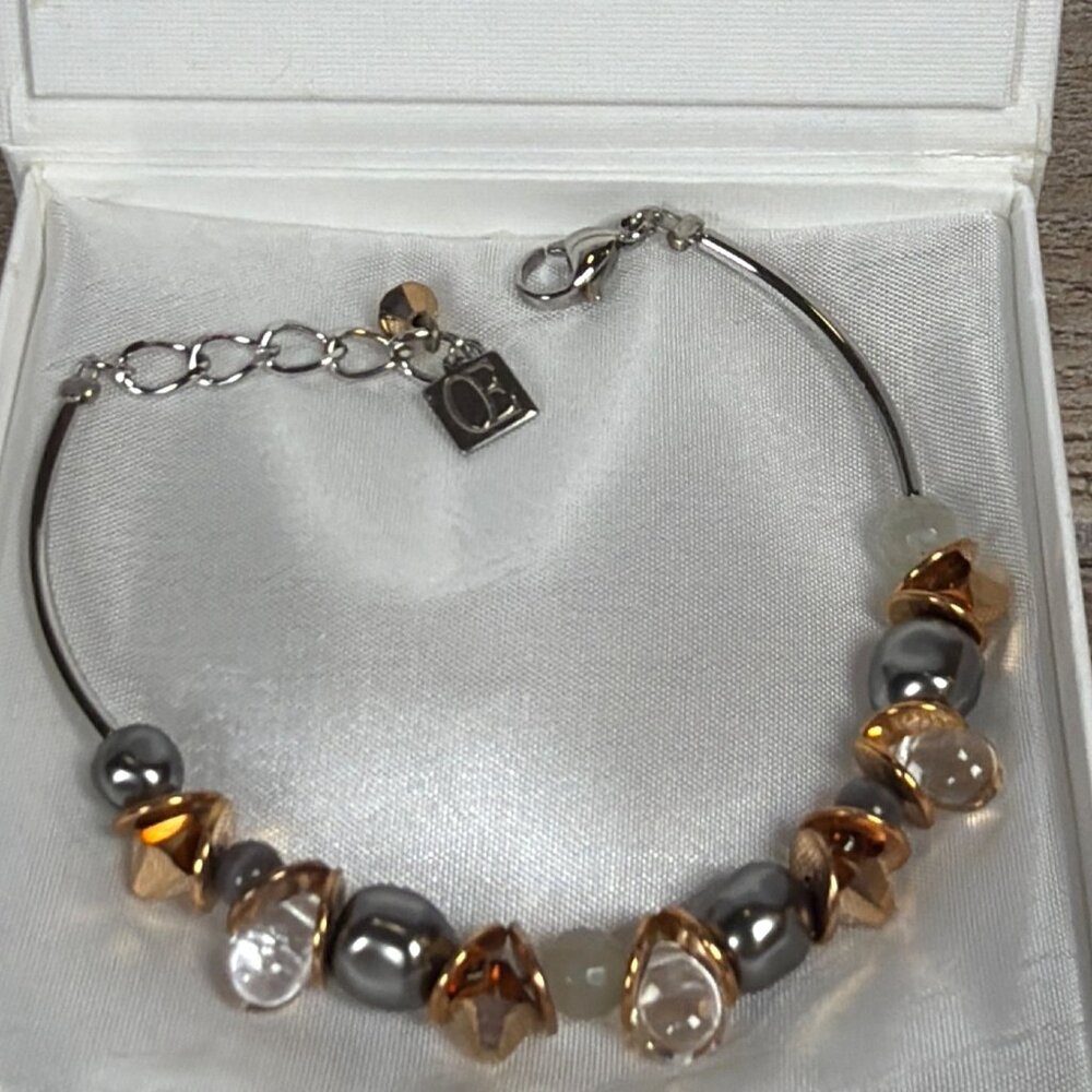 Coeur De Lion Rose Gold Hematite Crystal Bracelet Handmade Germany COA Gift Box